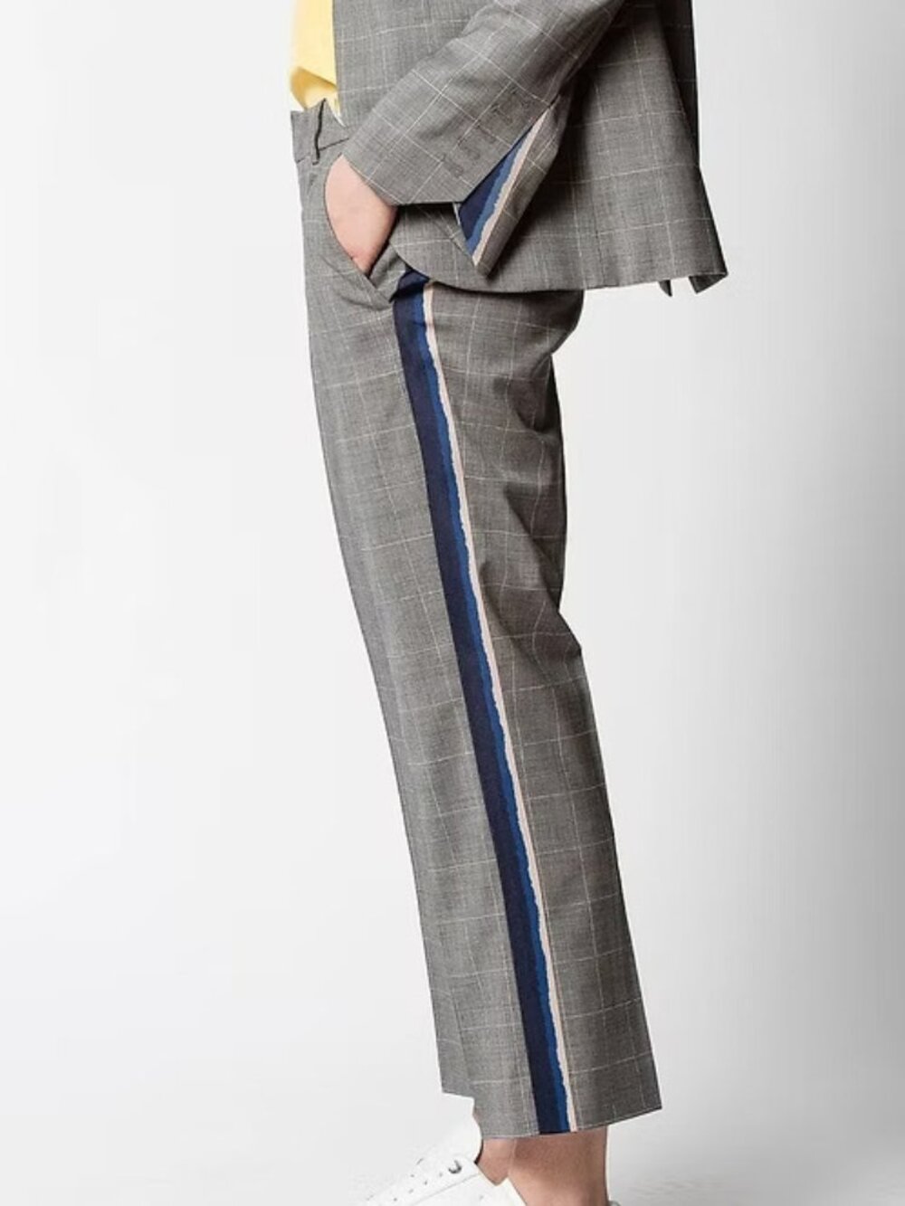 ZADIG & VOLTAIRE side stripe wool blend trouser pants (36/S)
